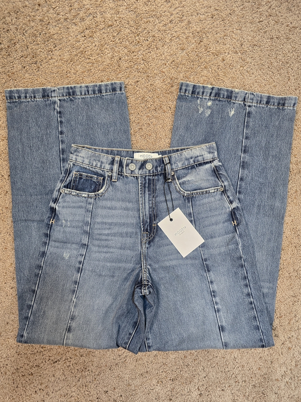 🔥 NWT Hidden Jeans Nori Wide Leg Front Seam Denim - Size 25 🔥 - Picture 6 of 15
